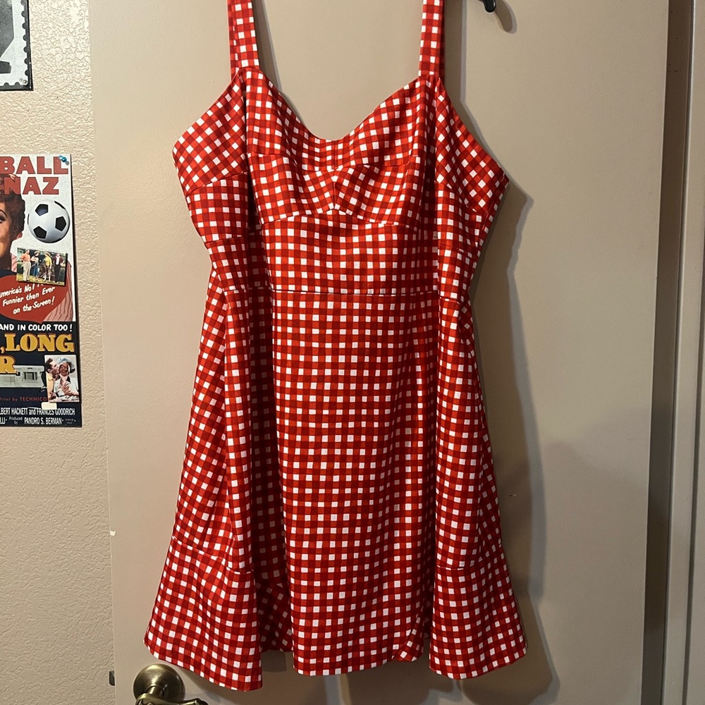 Red and White Gingham Dress